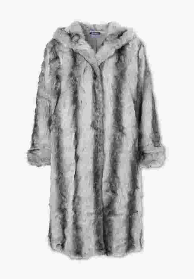 Plus Size Hooded Faux Fur Coat image number 6
