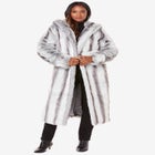 Plus Size Hooded Faux Fur Coat image number null