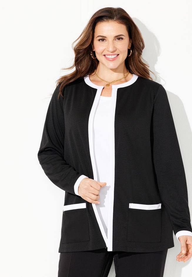 Ponte Jewel Neck Blazer image number 1