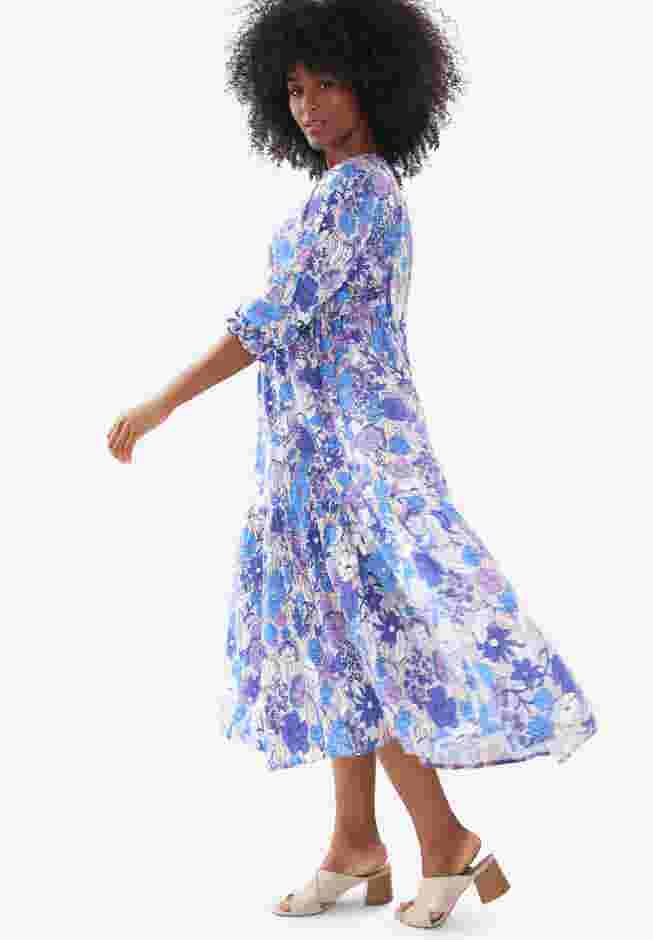 V-Neck Tiered Midi Dress image number 1