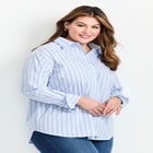 Classic Stripe Boyfriend Shirt image number 2