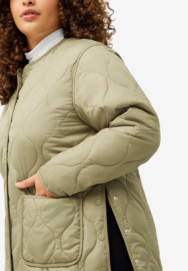 Quilted Snap Front Jacket image number null