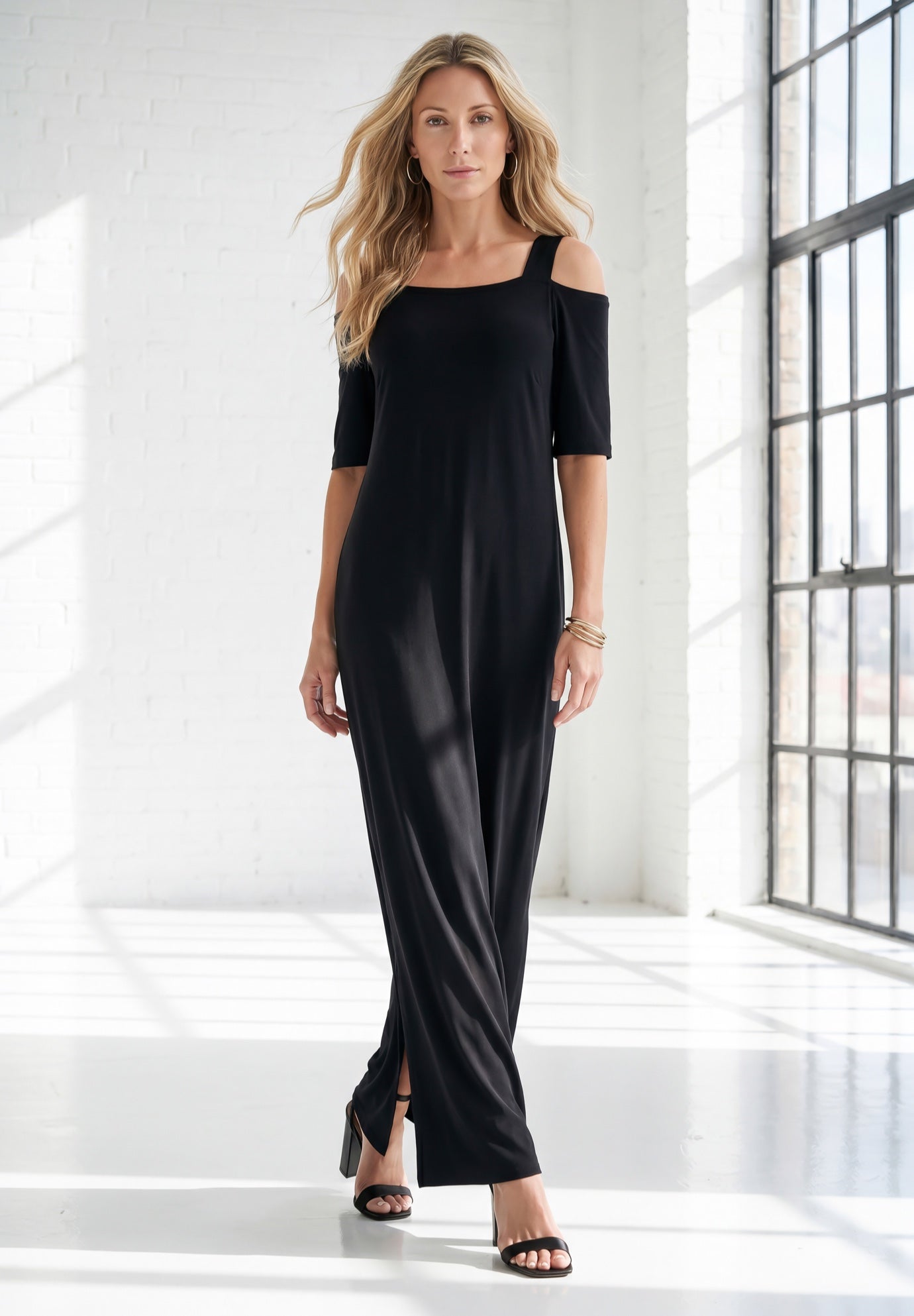 Plus Size Cold Shoulder Maxi Dress image number 3