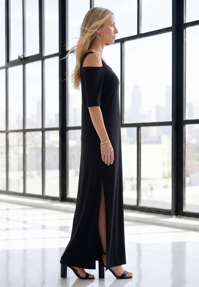 Plus Size Cold Shoulder Maxi Dress image number 5
