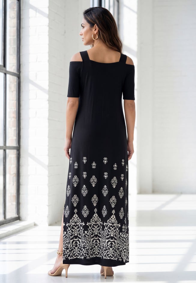 Plus Size Cold Shoulder Maxi Dress image number 2