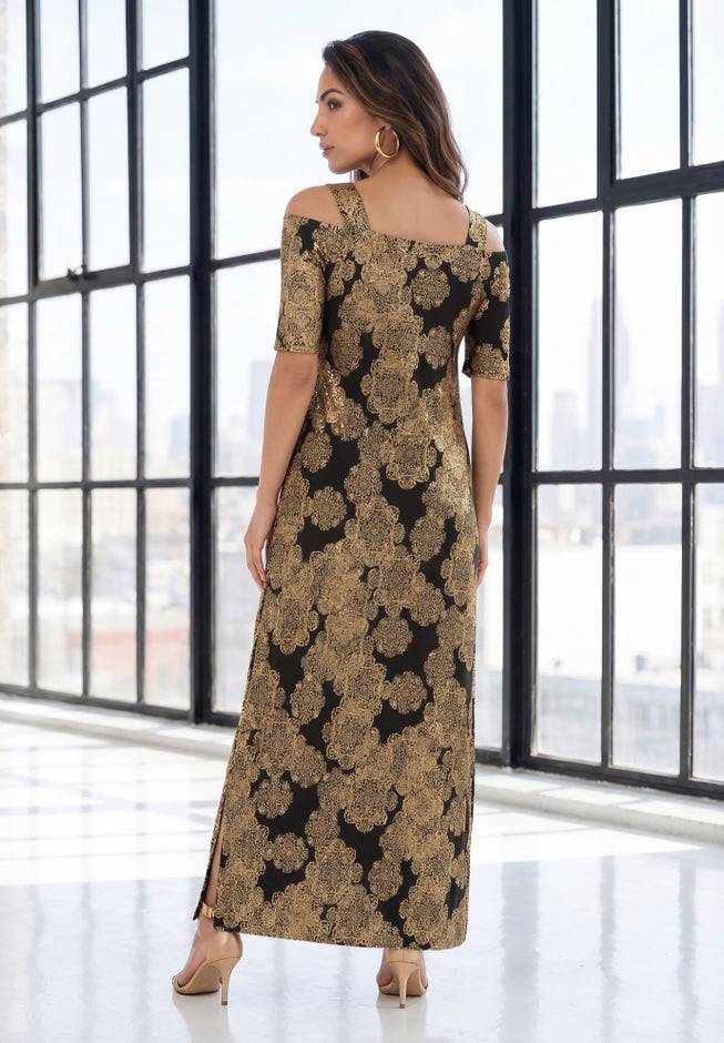 Plus Size Cold Shoulder Maxi Dress image number 1