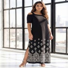 Plus Size Cold Shoulder Maxi Dress image number null