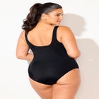 Chlorine Resistant Square Neck Tummy Control One Piece Swimsuit image number null