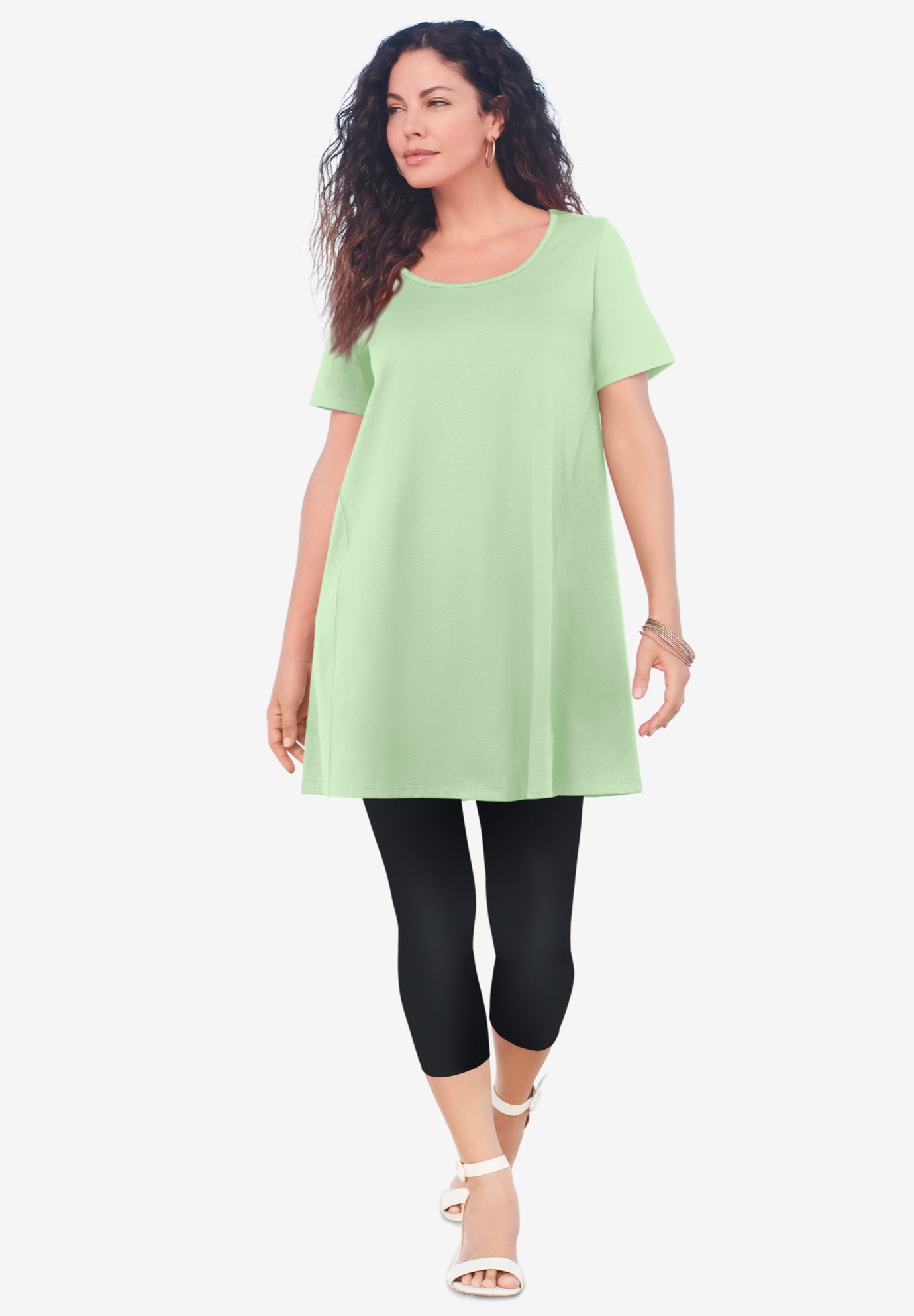 Plus Size Cotton Ultimate Scoopneck Swing Tunic image number 0
