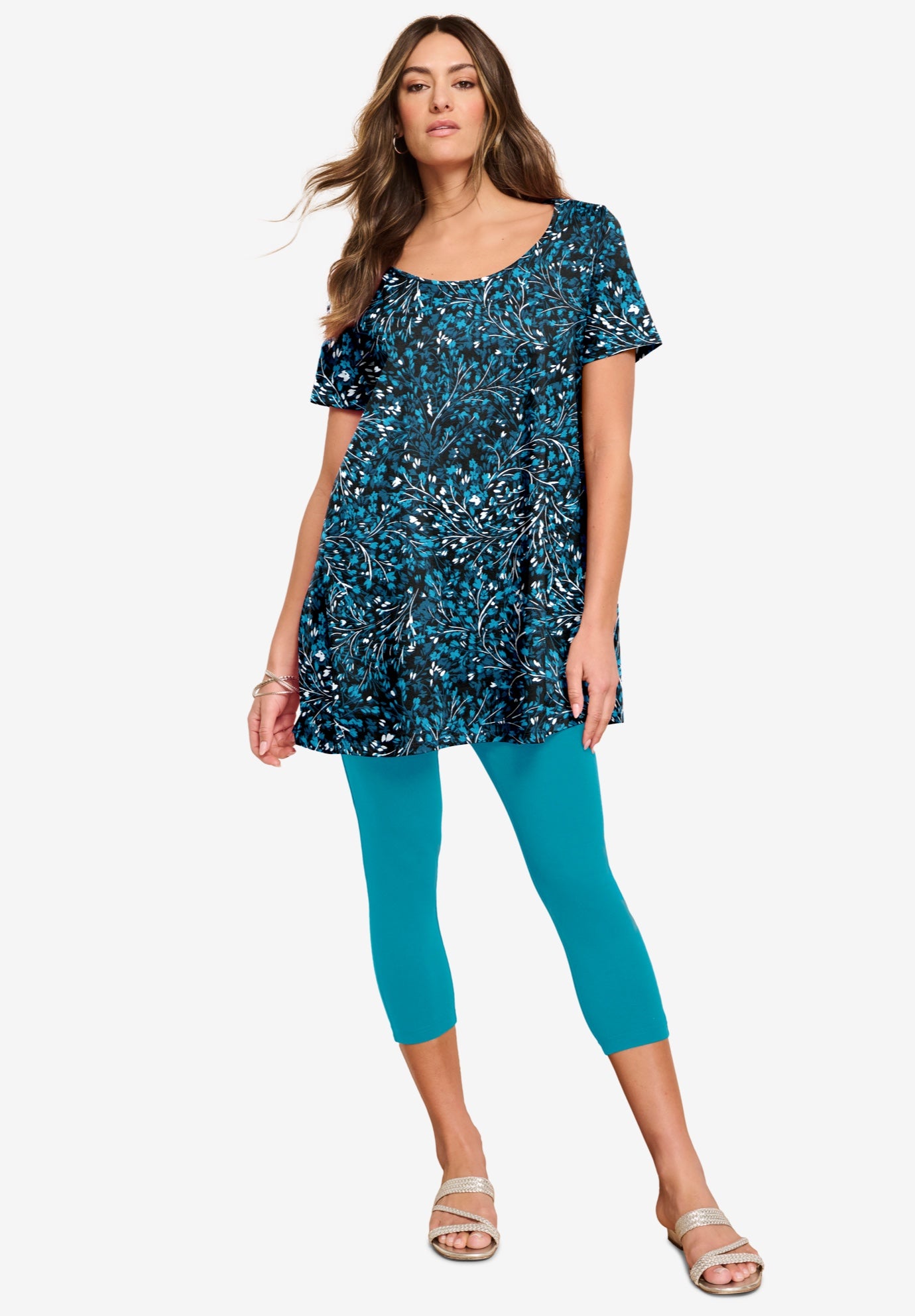 Plus Size Cotton Ultimate Scoopneck Swing Tunic image number 0