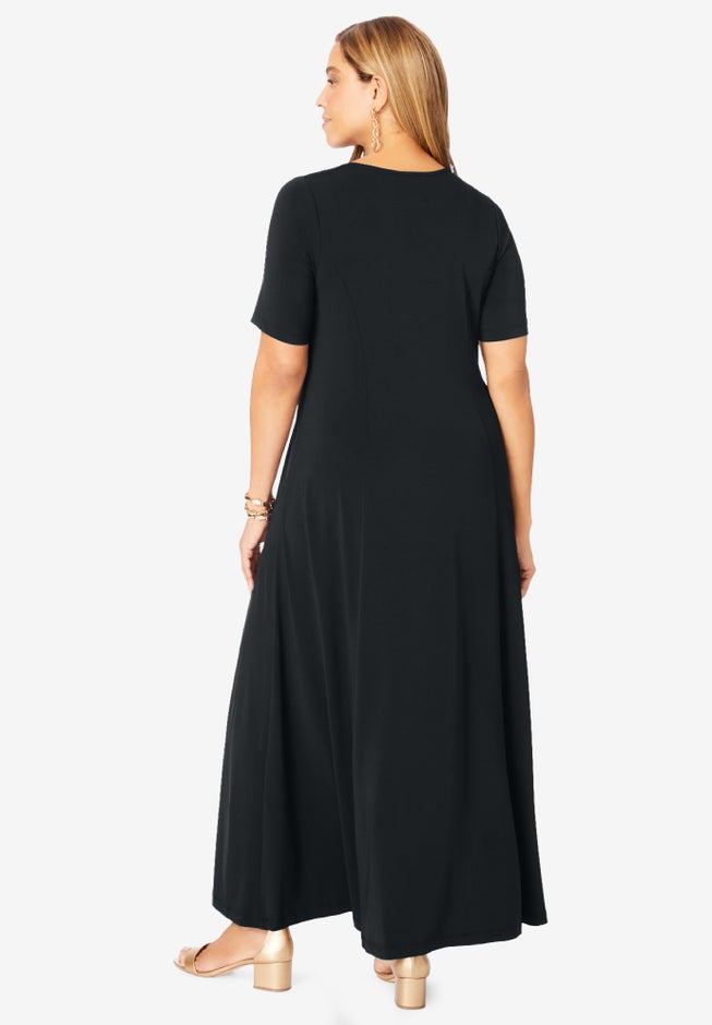 Stretch Knit Sweetheart Maxi Dress image number 1