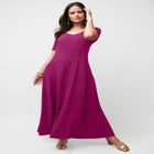 Stretch Knit Sweetheart Maxi Dress image number null