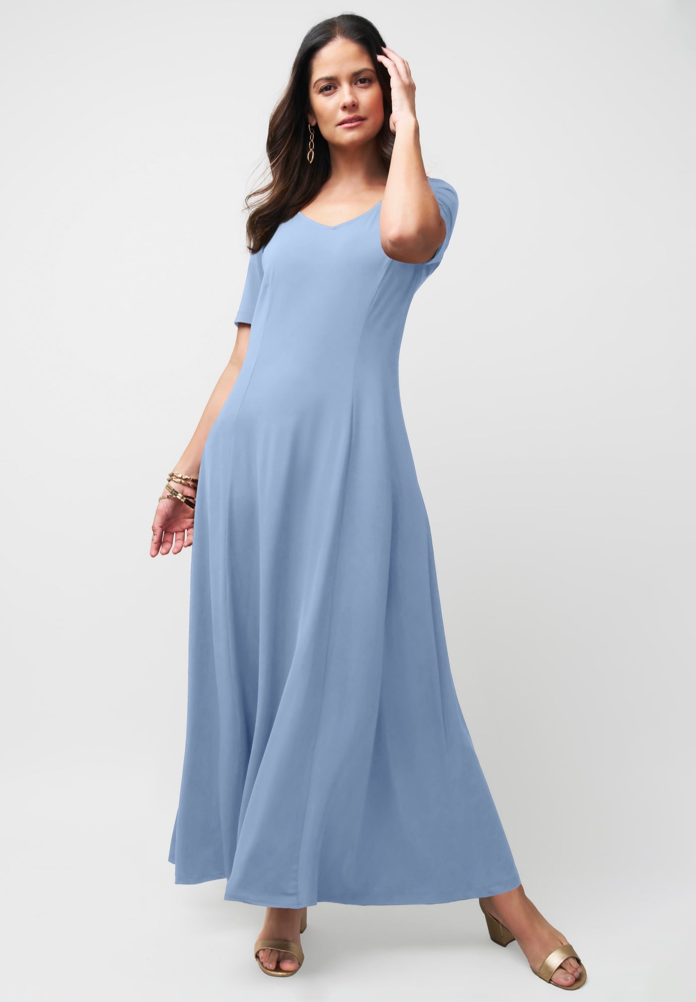 Stretch Knit Sweetheart Maxi Dress image number 0