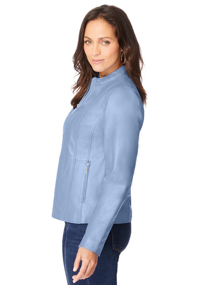 Zip Front Leather Jacket image number 3