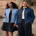 Zip Front Leather Jacket image number null