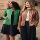 Zip Front Leather Jacket image number null