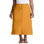 True Fit Stretch Denim Midi Skirt image number null