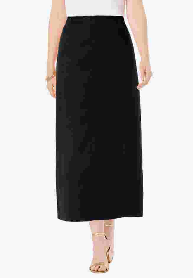 True Fit Stretch Denim Midi Skirt image number 0