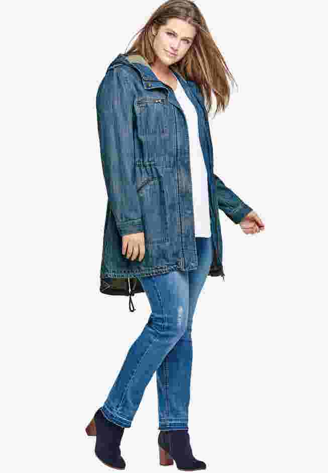Hooded Anorak Denim Jacket image number 0