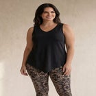 V-Neck Pointed Front A-Line Tank Top image number null