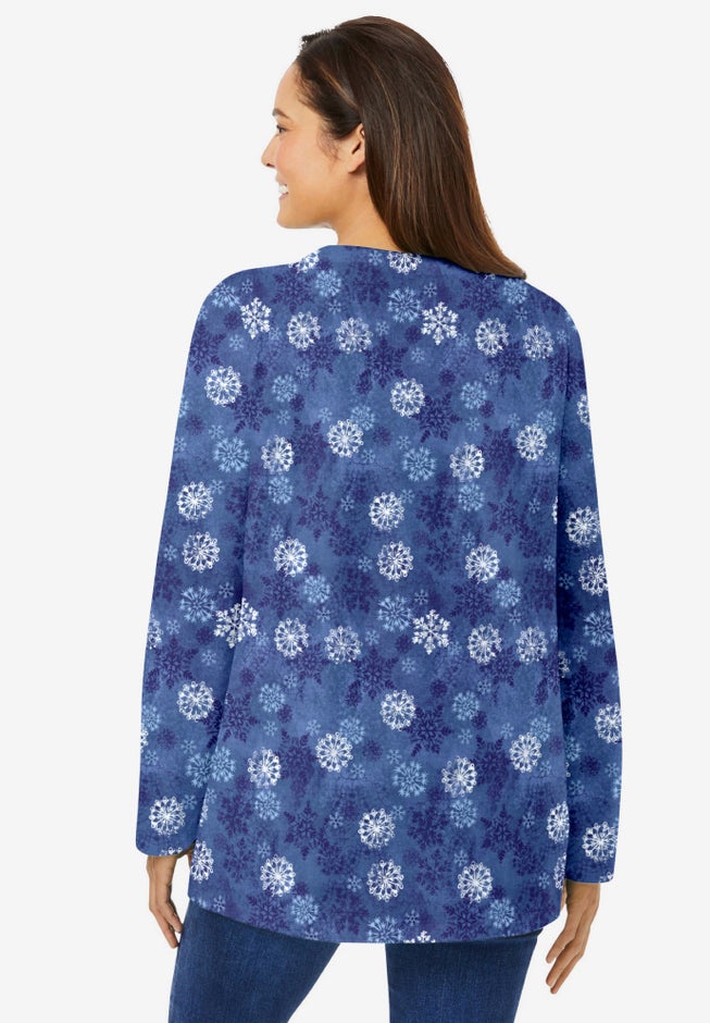 Perfect Printed Long-Sleeve Crewneck Tee image number 1