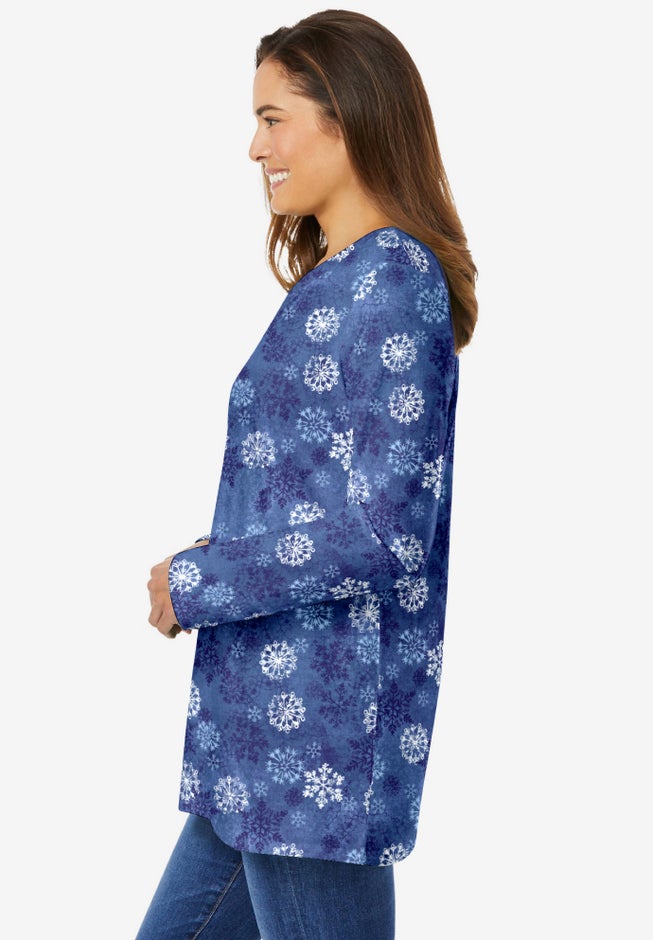 Perfect Printed Long-Sleeve Crewneck Tee image number 2