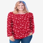 Perfect Printed Long-Sleeve Crewneck Tee image number 0