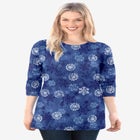 Perfect Printed Long-Sleeve Crewneck Tee image number null