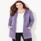 Cloud Knit French Terry Zip-Front Hoodie image number null