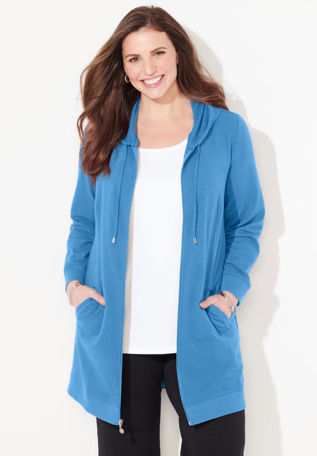 Cloud Knit French Terry Zip-Front Hoodie image number 1