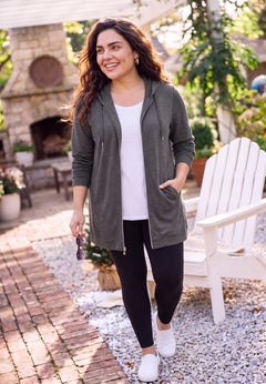Cloud Knit French Terry Zip-Front Hoodie