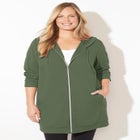 Cloud Knit French Terry Zip-Front Hoodie image number null