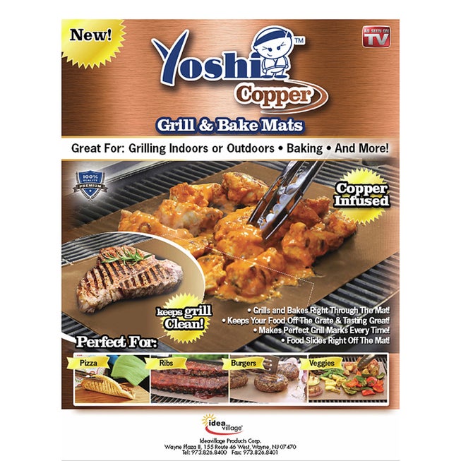 Yoshi™ Copper Grill & Bake Mats, Set of 2 image number 0