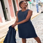 Stretch Crepe Single-Breasted Jacket Dress image number null