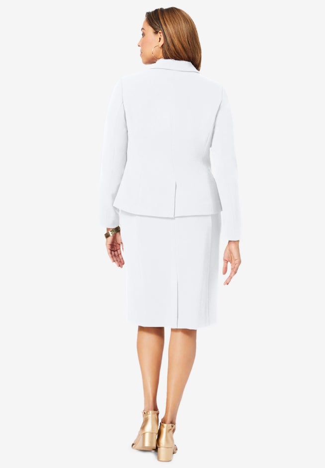 2-Piece Stretch Crepe Single-Breasted Jacket Dress image number 2