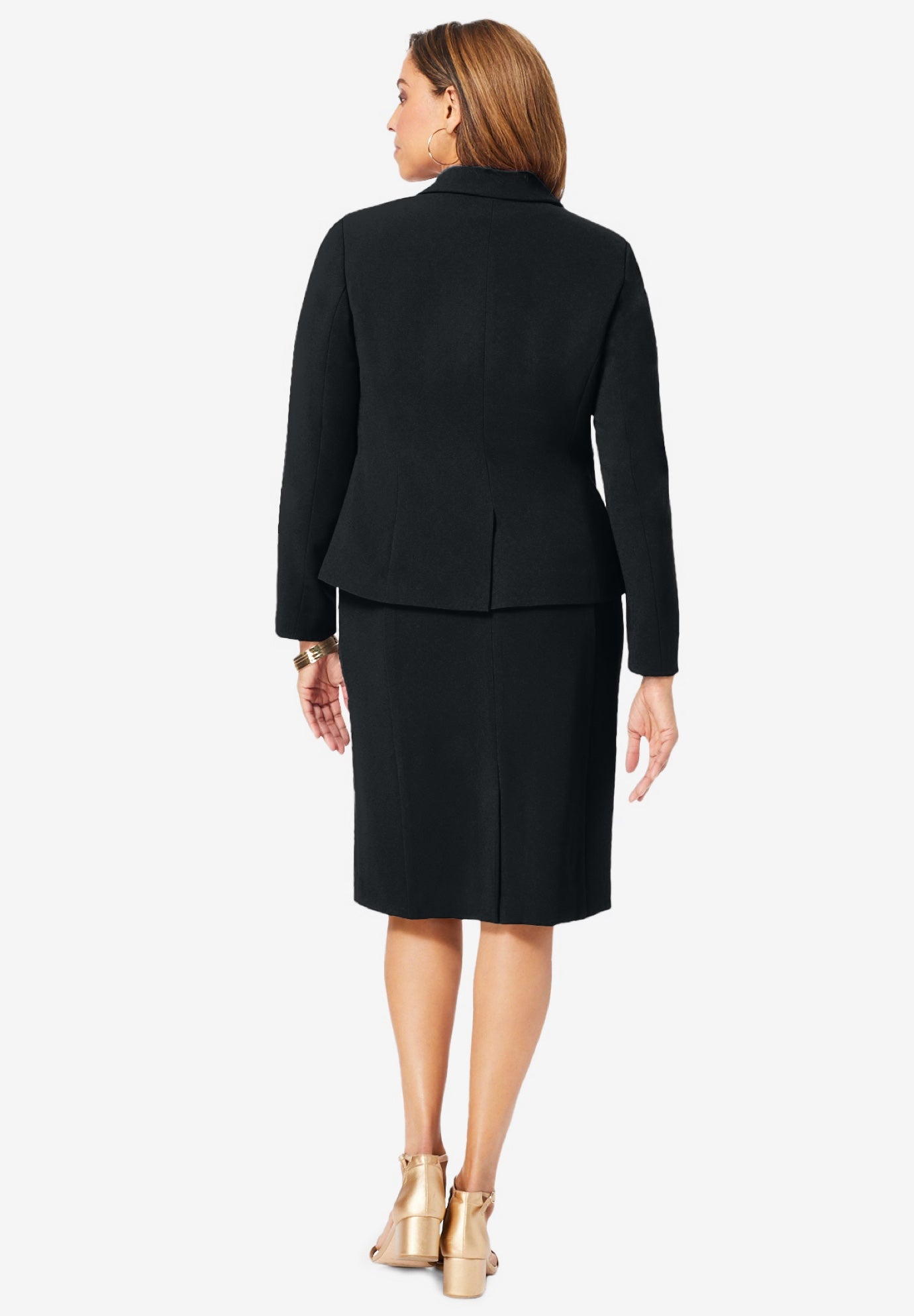 2-Piece Stretch Crepe Single-Breasted Jacket Dress image number 2