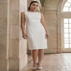 Stretch Crepe Single-Breasted Jacket Dress image number 1