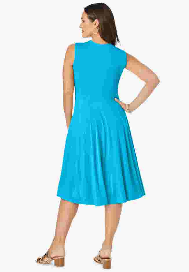 Stretch Knit Drape-Over Dress image number 1