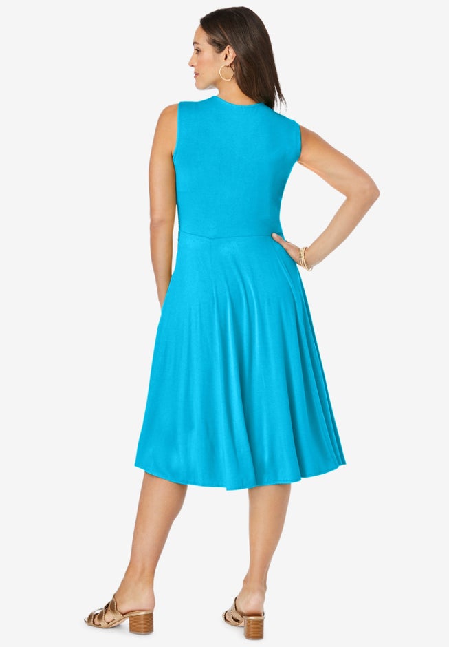 Stretch Knit Drape-Over Dress image number 1