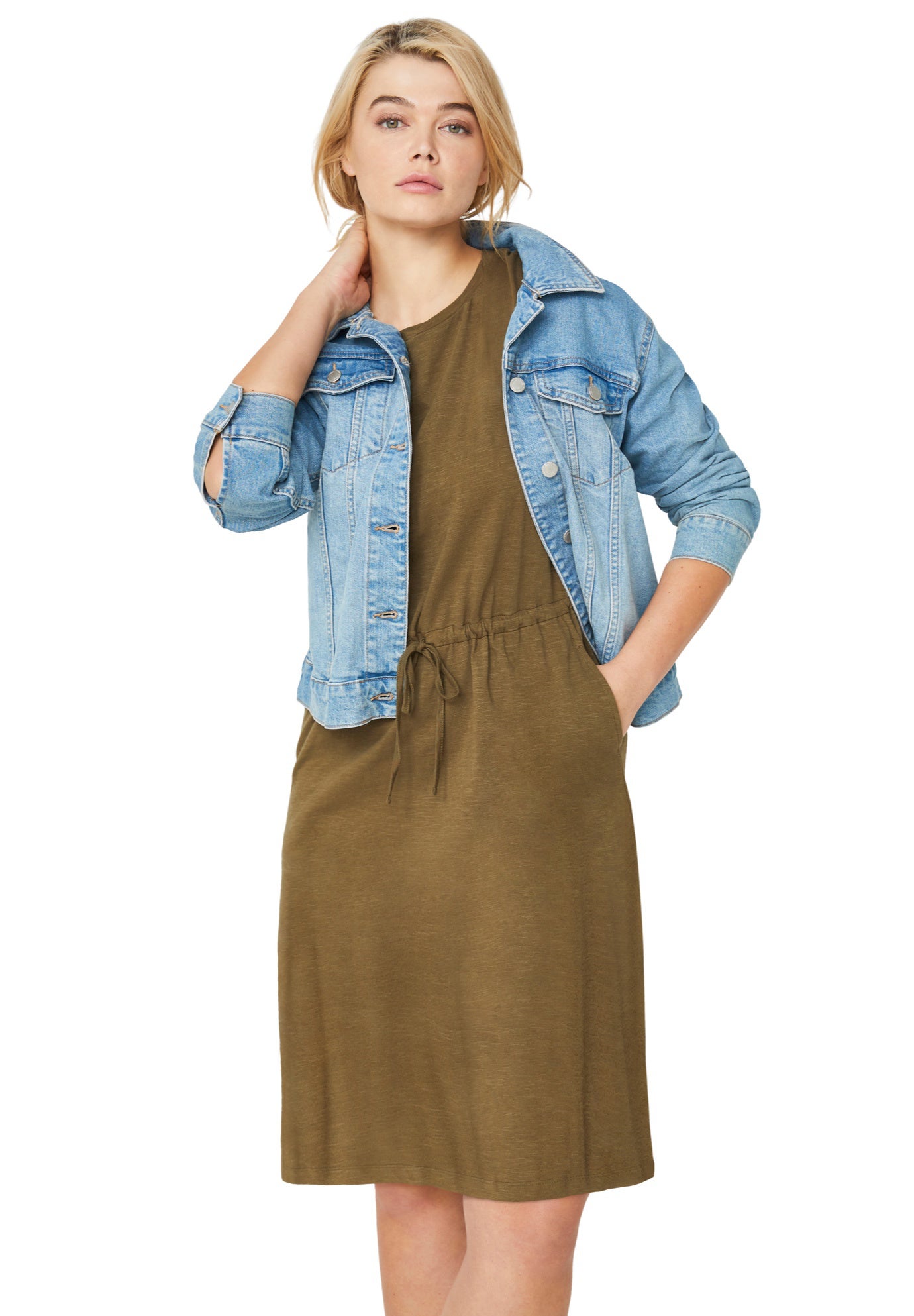 Knit Drawstring Dress image number 3