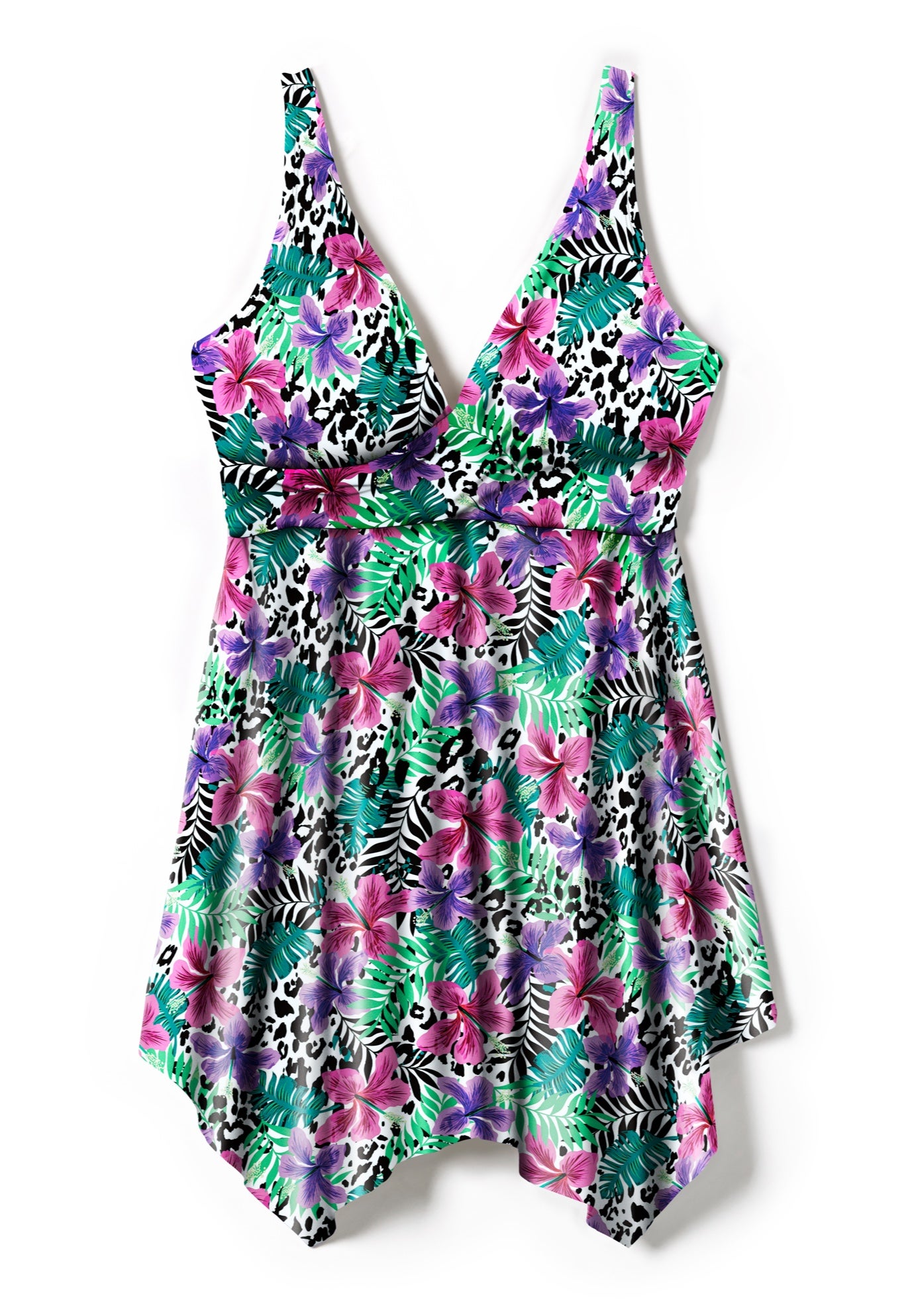 Handkerchief-Hem Two-Piece Swim Dress image number 3