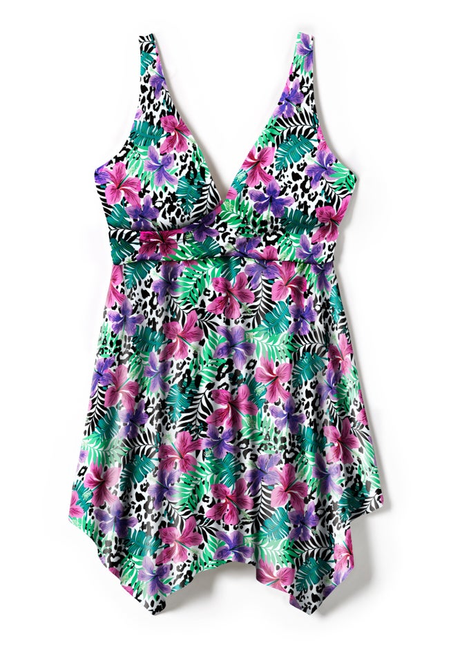 Handkerchief-Hem Two-Piece Swim Dress image number 3