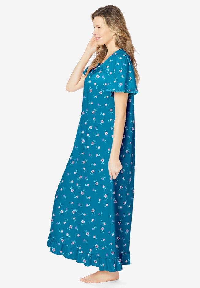Long Floral Print Cotton Gown image number 2
