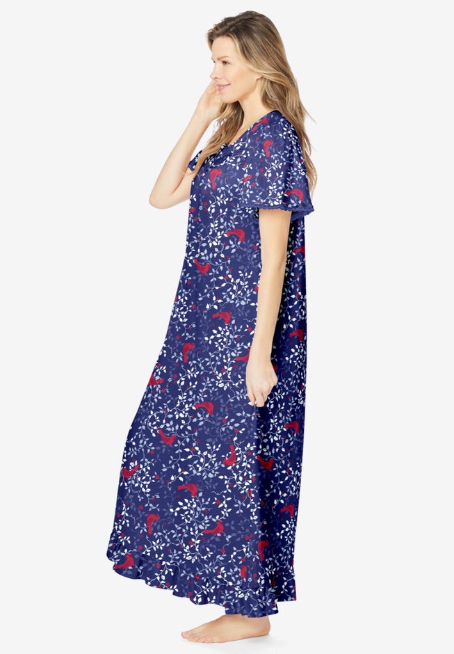 Long Floral Print Cotton Gown image number 2