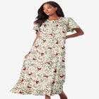 Long Floral Print Cotton Gown image number null