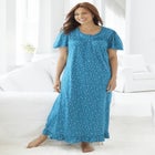 Long Floral Print Cotton Gown image number null