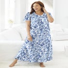 Long Floral Print Cotton Gown image number null