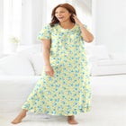 Long Floral Print Cotton Gown image number null