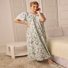 Long Floral Print Cotton Gown image number null