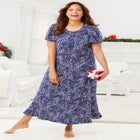 Long Floral Print Cotton Gown image number null